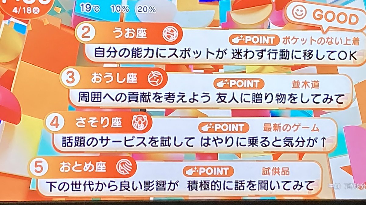 M__salty's tweet photo. めざまし占い 4/18
12位さん救済のラッキーメニューはベジミートバーガー https://t.co/9jqS79ECgP