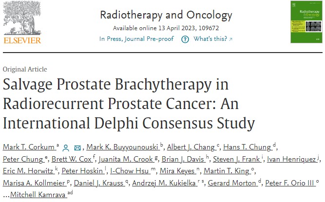 Happy to share our international collaboration on Salvage Prostate Brachytherapy in recurrent Prostate Cancer, where we highlight the who (and how) of salvage in locally recurrent disease - now available in @RadiotherapyOn1 

Link >> doi.org/10.1016/j.rado…

#thisisbrachytherapy