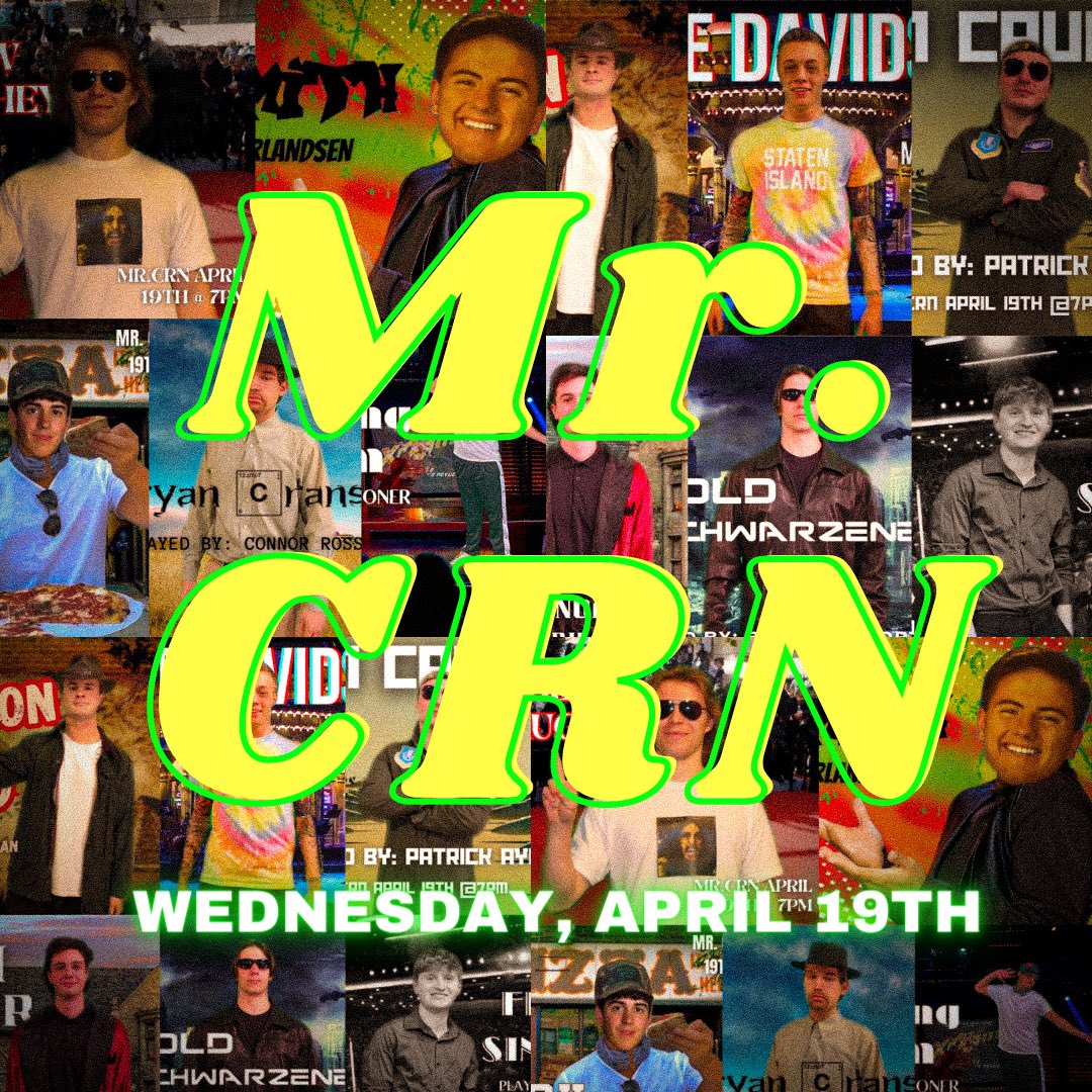 MR. CRN IS THIS WEDNESDAY, APRIL 19TH, AT 7PM! A fun show supporting many great causes, don’t miss it!