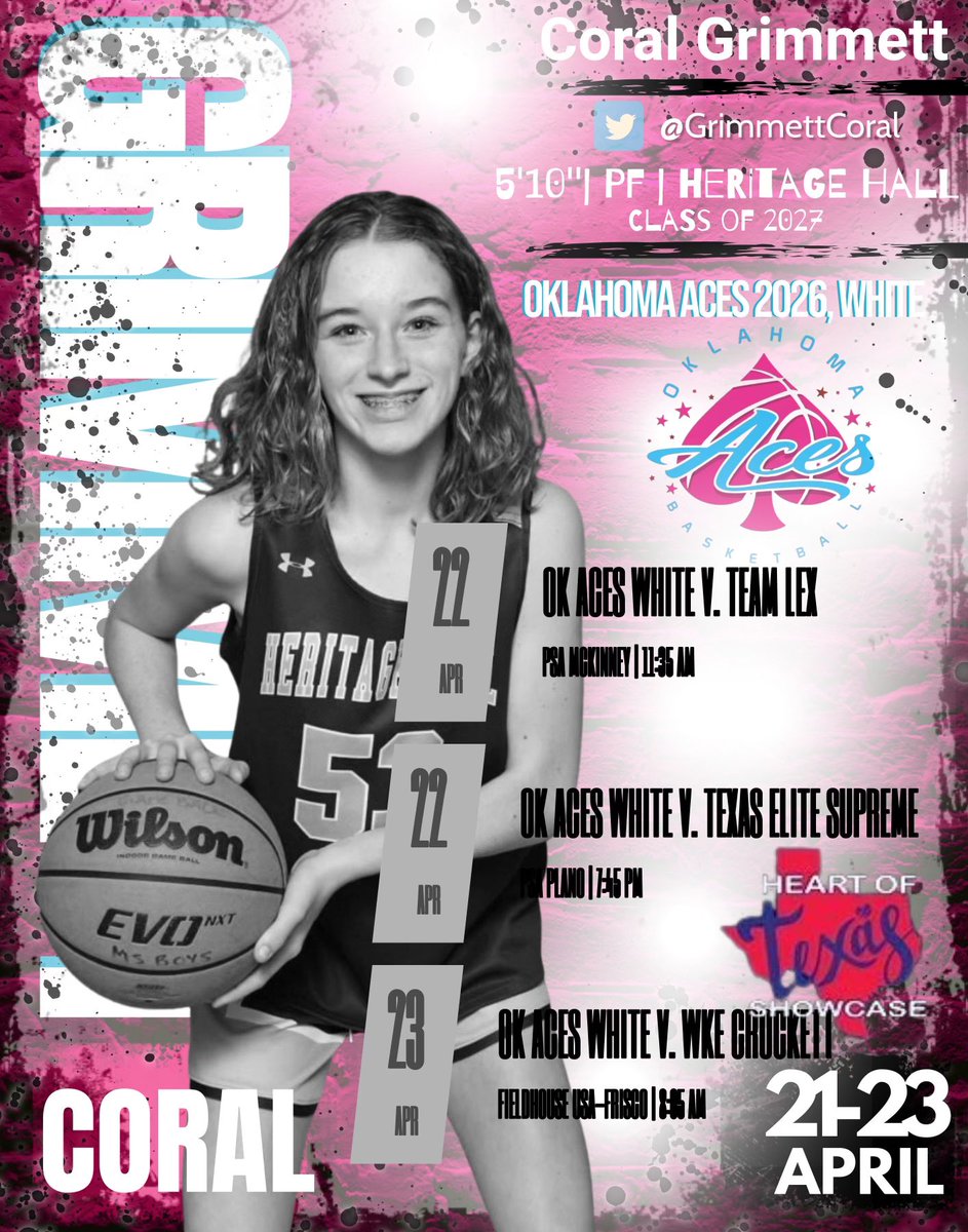 My first Heart of Texas Showcase this weekend! Let’s go Aces!! <a href="/PBRhoops/">Premier Basketball</a> @OklahomaAcesGBB <a href="/HHokcSports/">Charger Sports</a> <a href="/hhokc/">Heritage Hall</a> <a href="/CoachMikeC33/">Micheal Carrington</a> <a href="/coachjvick1/">Coachjvick (new)</a>