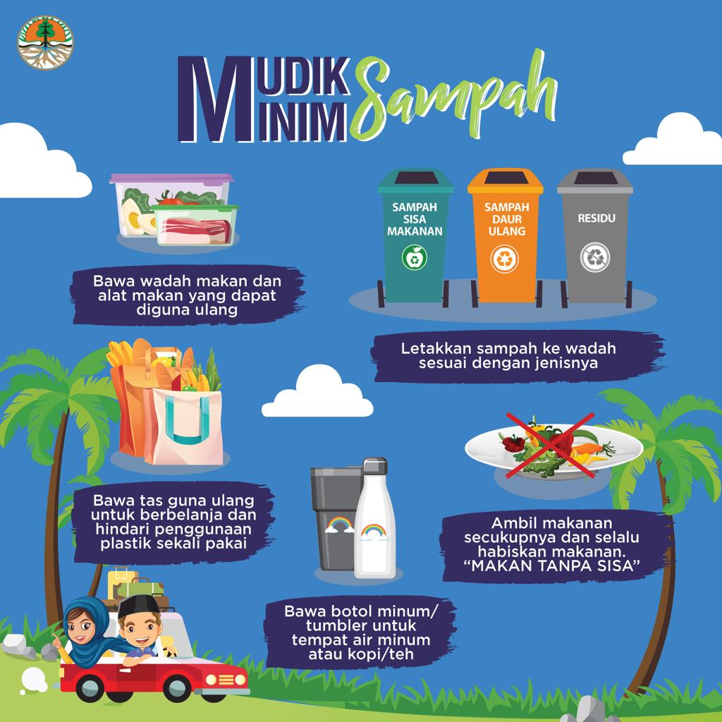 Hai Sobat lingkungan untuk kalian yang lagi siap² ikutan mudik, bisa loh ikut mengurangi jumlah sampah supaya lebaran kita tetap bersih, dengan “Mudik Minim Sampah” seperti gambar di bawah ini!! 🤗