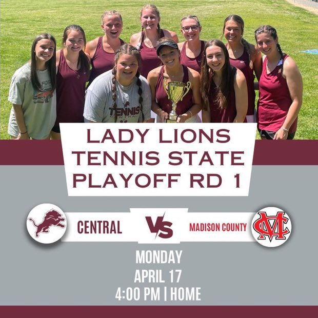 DrThomasPCSD's tweet image. Gritty win in Round 1 for the Central girls! Lions prevail 3-1 over Madison County this afternoon! Next up - another home match vs the winner of Luella and Holy Innocents. Well done, ladies! Survive and advance! #24Strong #LionPride
