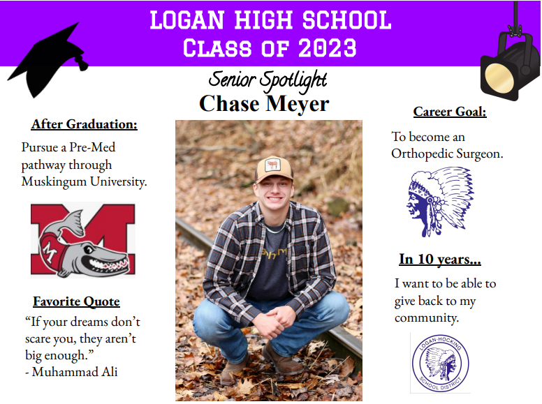 Logan High School Class of 2023
Senior Spotlight
Congratulations Chase Meyer