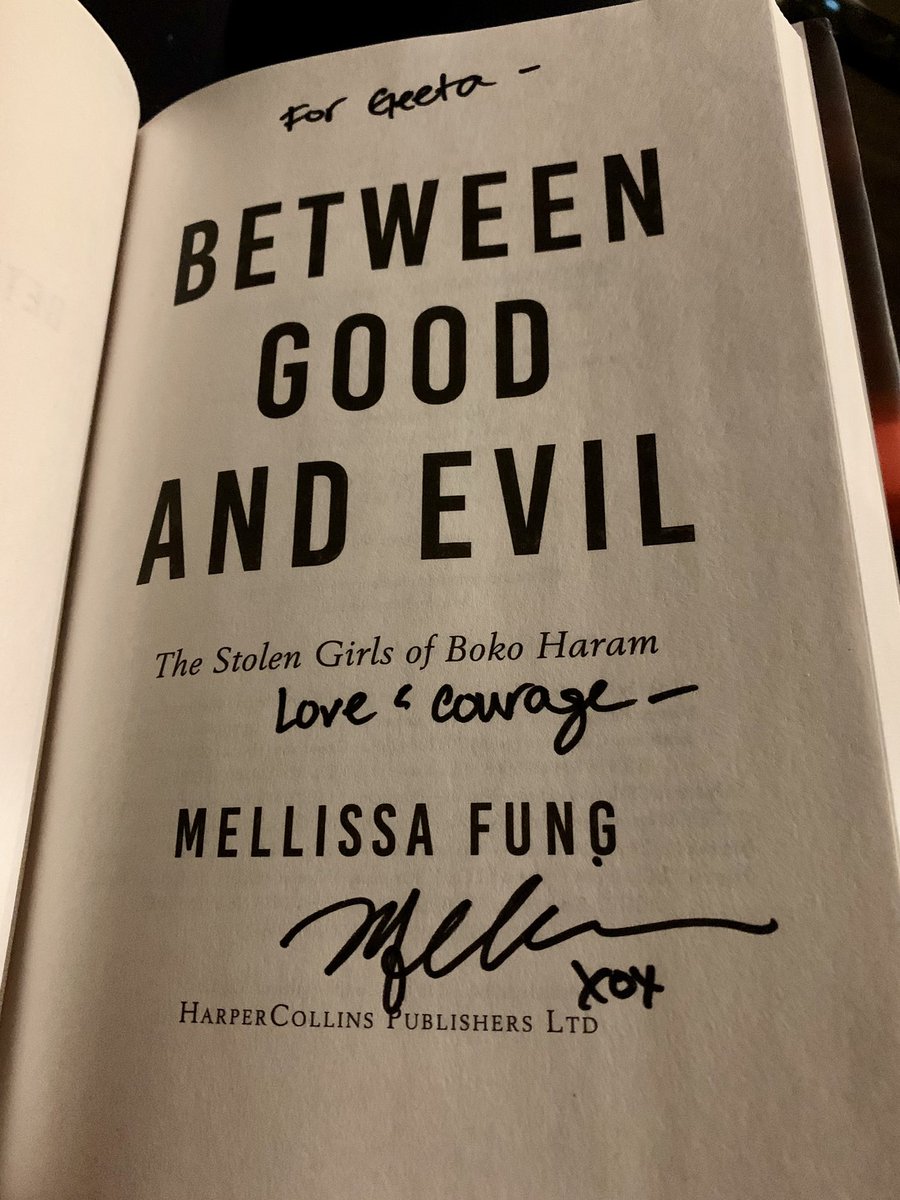 GeetaThomas's tweet photo. Such an inspiring and thought provoking evening listening to @mellissafung and Louise Penny discuss Mellissa’s story and her new book #BetweenGoodAndEvil https://t.co/9JtLdaLhCs
