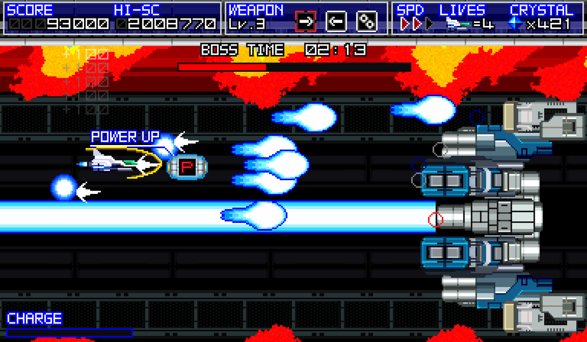 Terarin55's tweet image. ハイスピード横スクロールＳＴＧ！「Terra Flame（テラフレイム）」

Nintendo Switch版 4/30に配信。予約販売開始しています！

アーケードモードとキャラバンモードを搭載　オンラインランキング対応　スコアアタックも熱い

store-jp.nintendo.com/list/software/…

#NintendoSwitch #TerraFlame