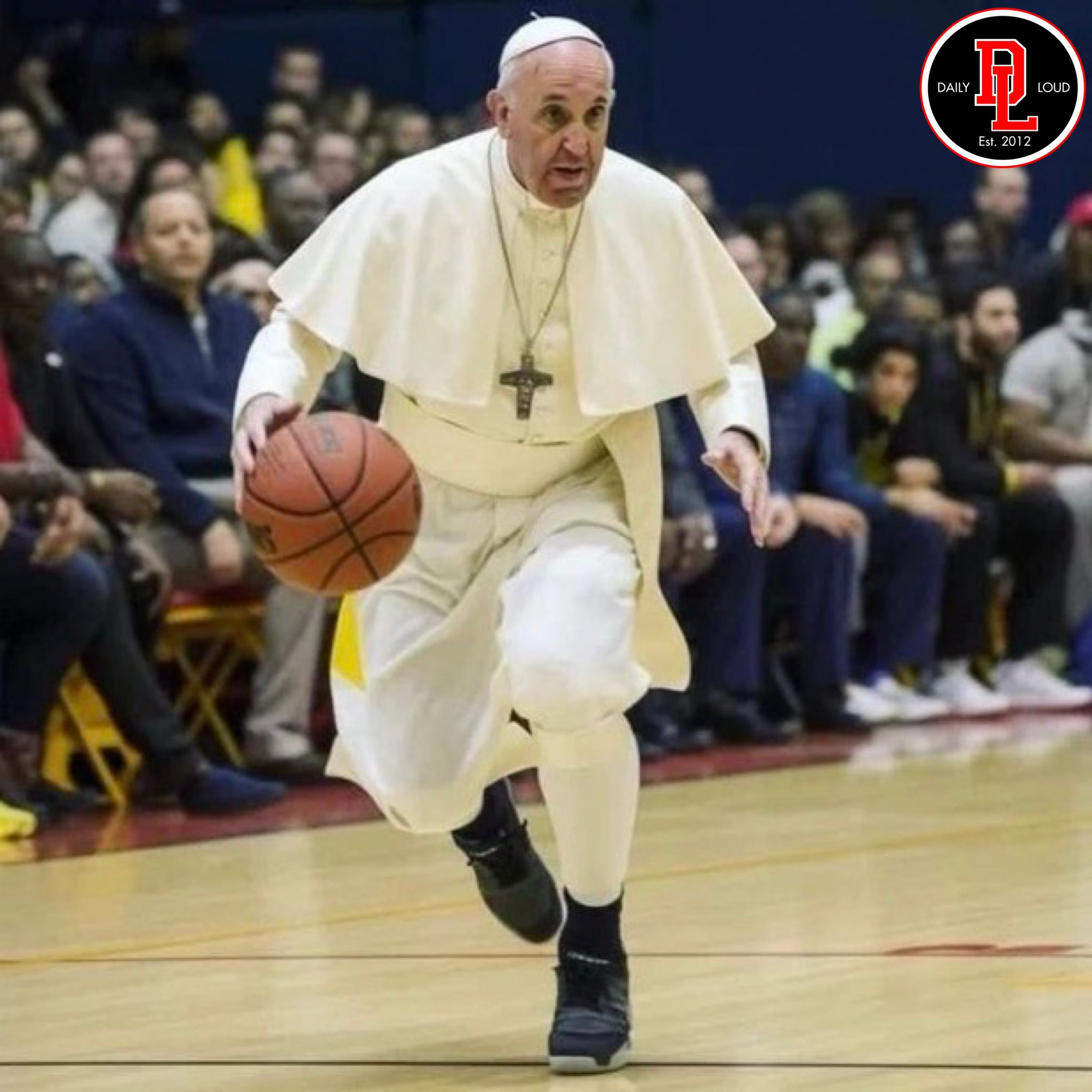 pope francis playing basketball