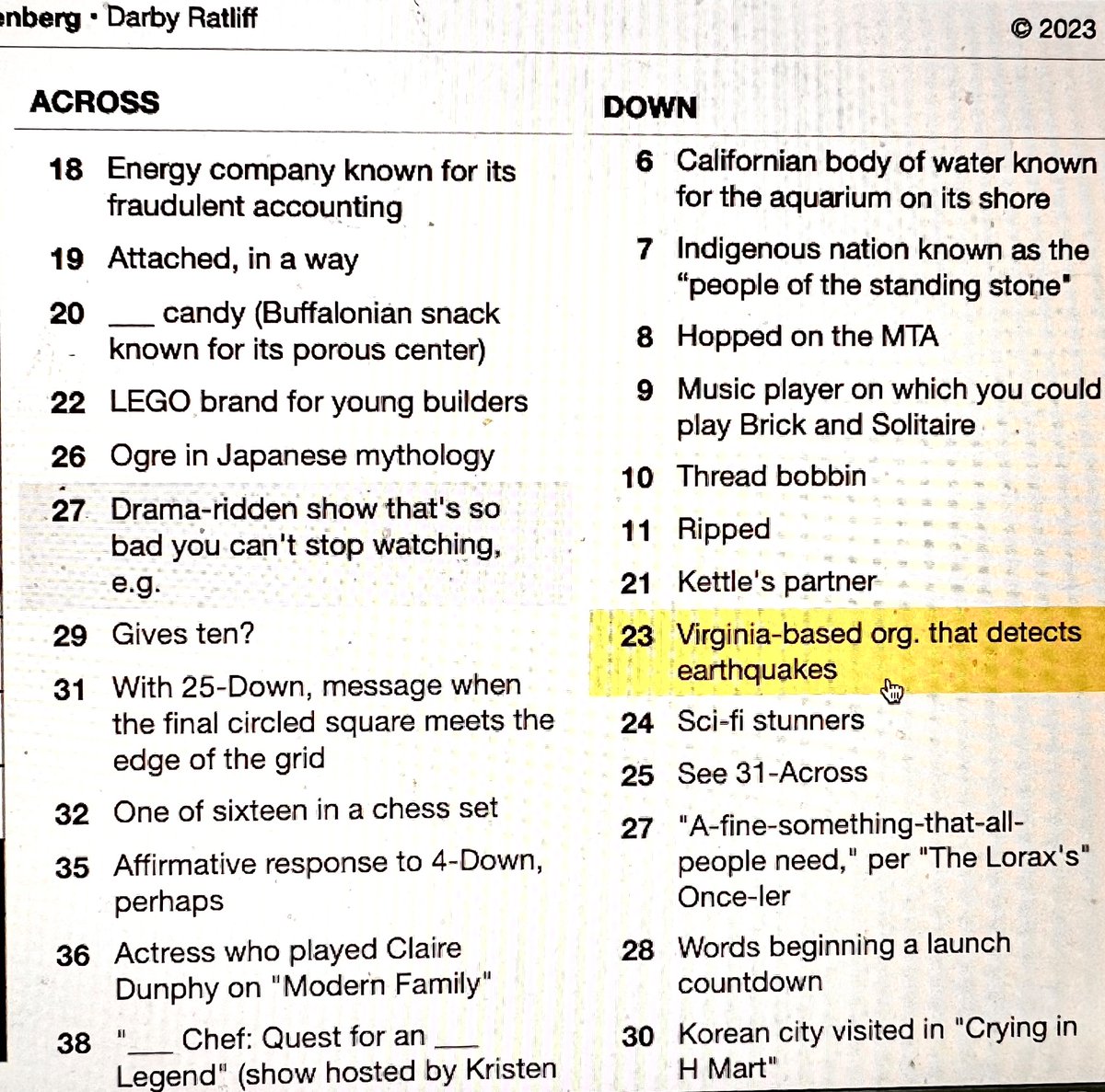 One of my fav things about xwords is moments when it feels like all your life choices suddenly feel like the right ones, e.g. you're doing the <a href="/AVCXWord/">AVCX Classic Crosswords</a>  one evening and it's like, "Ah yes, I knew I decided to work at [Virginia-based org. that detects earthquakes] for a reason."