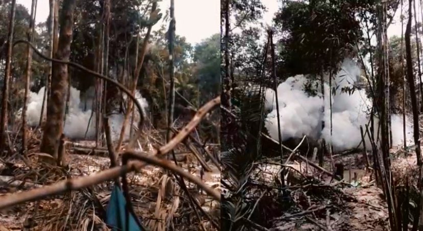 #FANB combatiendo la depredación ambiental en el estado Amazonas. Unidades de Reacción Rápida en patrullaje permanente y ejecución de operaciones de destrucción de campamentos de minería ilegal. 

#OperaciónAutana2023