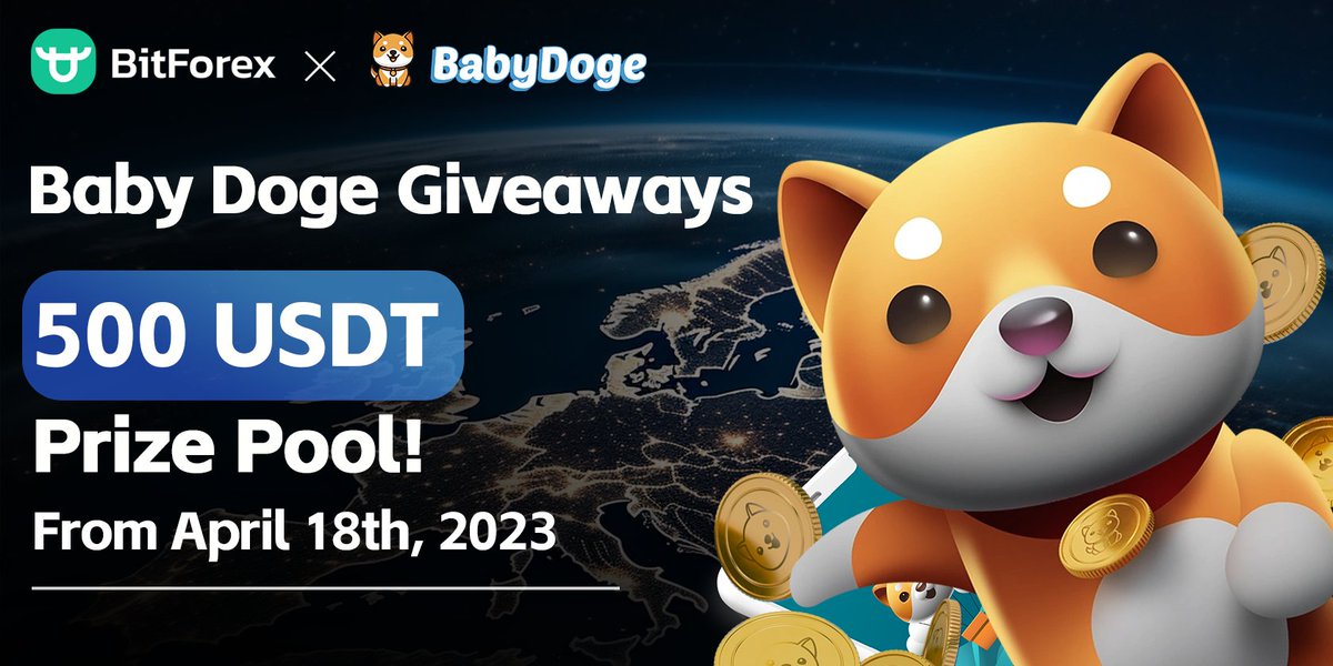 💎Giveaway Time💎

 🎉We're pleased to announce the new round of #Giveaways with <a href="/BabyDogeCoin/">Baby Doge</a>!

💰10 ppl to win 50USDT each

✅To Enter: 
1. Follow <a href="/bitforexcom/">BitForex</a> <a href="/BabyDogeCoin/">Baby Doge</a> <a href="/BabyDogeSwap/">Baby Doge Swap</a>  
2. Like, RT, and tag 3 friends  
3. Comment #BabyDogeArmy 

⏳Ends in 3 days!