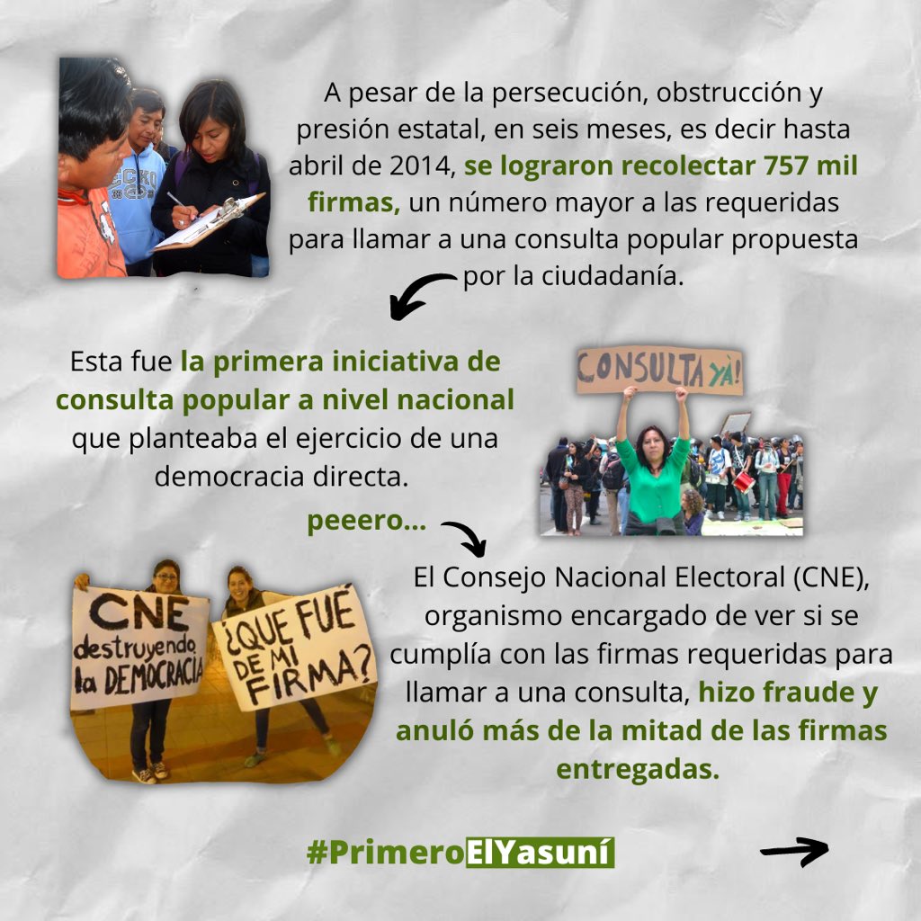 Yasunidos's tweet image. En el 2013 inició el proceso de consulta popular por el #Yasuní 🌱

 ¿Qué ha pasado todo este tiempo? 

#PrimeroElYasuní @CorteConstEcu 

Aquí un breve resumen ⬇️