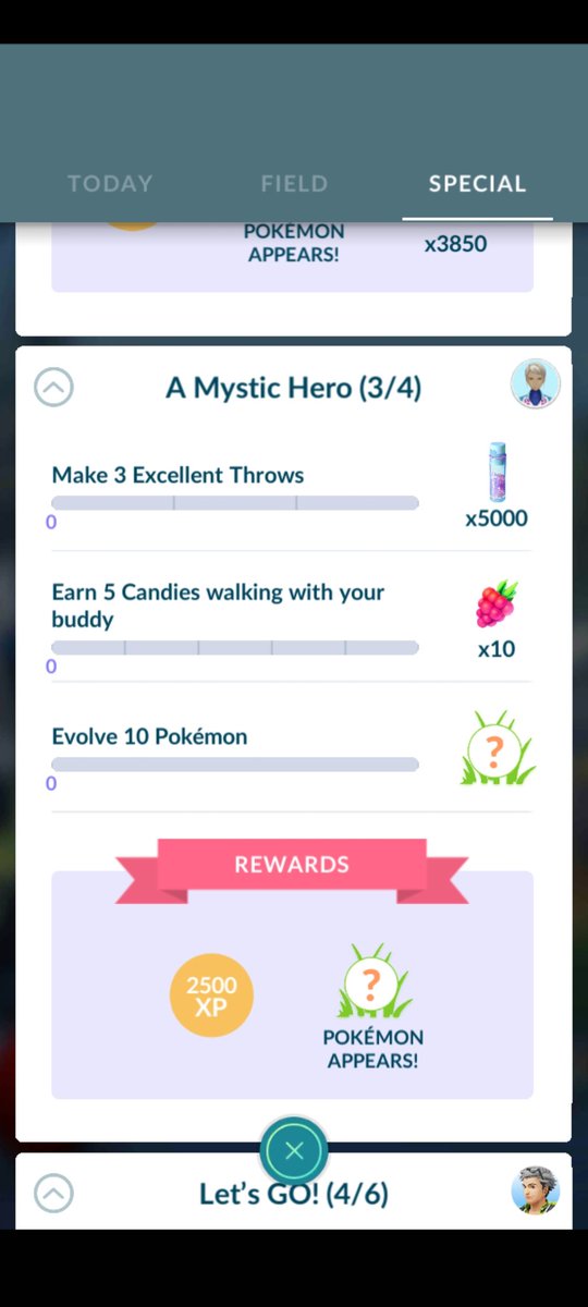 ItsAXN's tweet image. All my progress just got reset. I was at 4/5 candies and had the other two completed 🫠 @NianticHelp