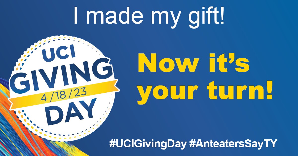 I made my gift benefiting the @UCIAA Black Chapter Student Scholarship fund! bit.ly/409L9VO #UCIGivingDay #BrilliantFuture #UCIBlackAlumni