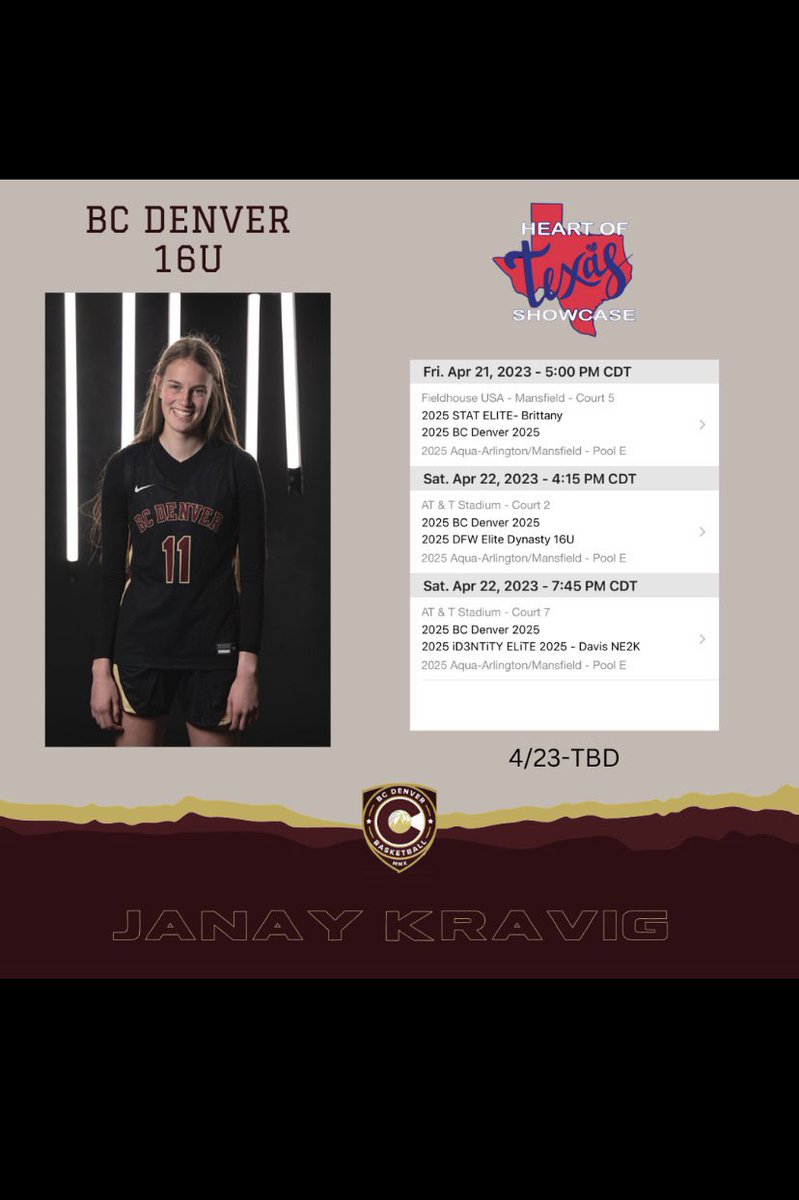 Excited for my first out of state tournament with my teammates! <a href="/BCDenver_WBB/">BC Denver Basketball Club</a>
