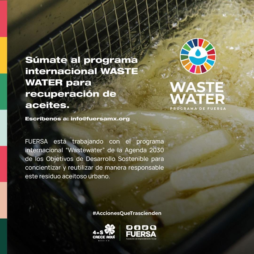 🌐 Súmate al programa WasteWater de la Agenda 2030 de los Objetivos de Desarrollo Sostenible para reutilizar de manera responsable este residuo aceitoso urbano.

Escríbenos info@fuersamx.org

#AccionesSustentables #AccionesqueTrascienden #4sCreceAqui #ODS #Wastewater #Agenda2030
