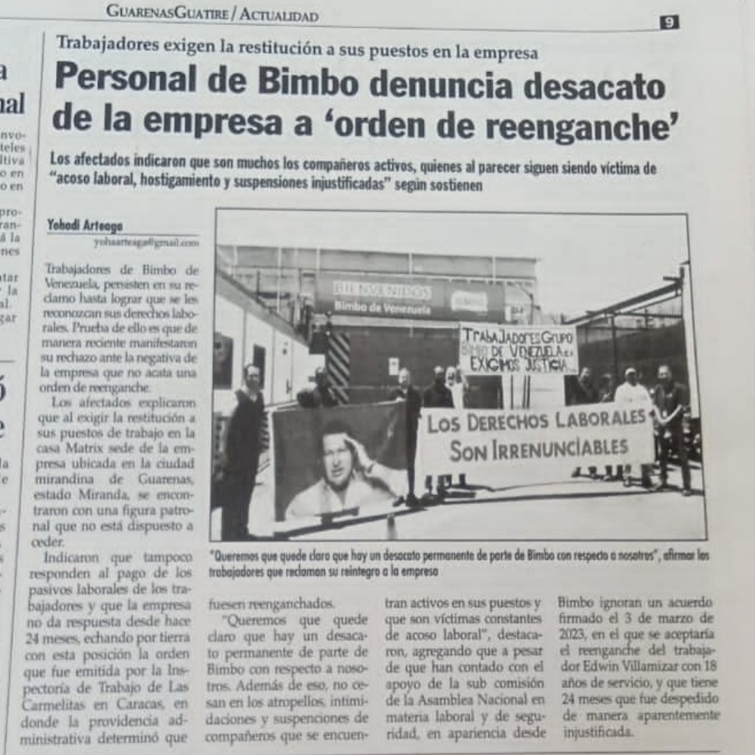 <a href="/torrealbaf/">Francisco Torrealba</a> <a href="/NicolasMaduro/">Nicolás Maduro</a> Sr Ministro con todo respeto direccione los casos d desacato d Bimbo de Venezuela, a q institución más debemos acudir? Hemos ido a todas buscado apoyo para la restitución d nuestros derechos laborales. Solo queremos trabajar #SOS y llevar el sustento a casa 👨‍👩‍👧‍👧