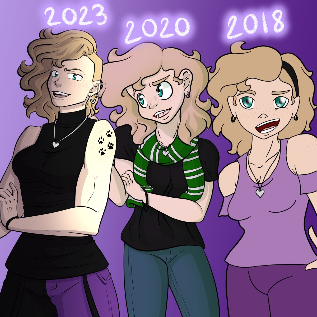 Salmonpro16's tweet photo. My style in both life and art has change quite a bit in the past few years so this template was really fun to look back on and try again. #MeetTheArtist #redraw #artist #digitalart #commissionsopen #newtattoo #myartstyle #originalart #nerd #geek #purple https://t.co/zcHJYXHWsR