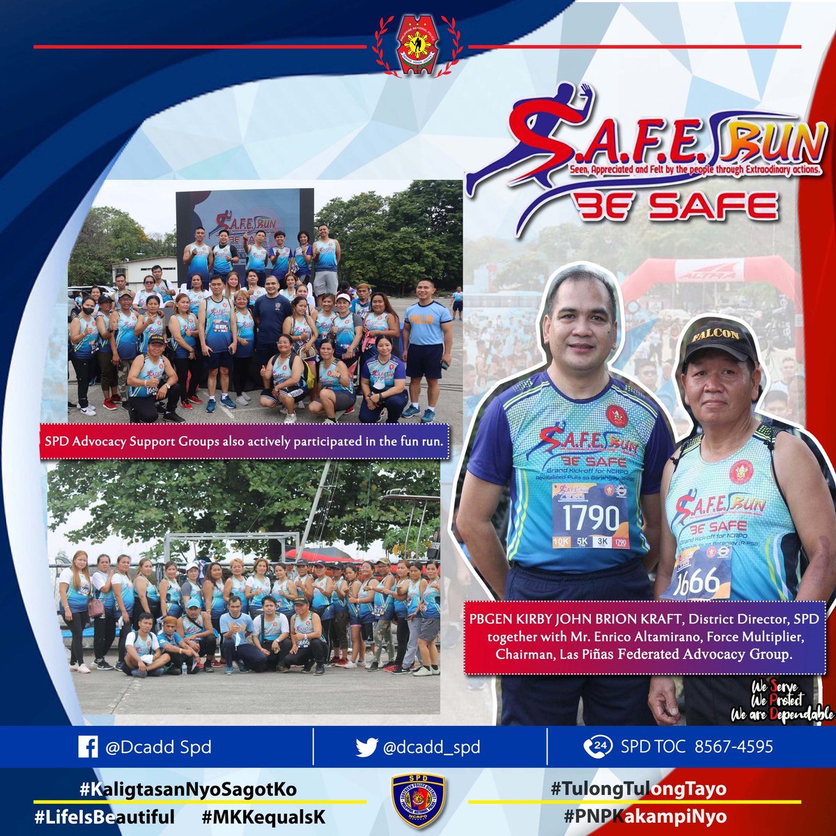 dcadd_spd's tweet image. LOOK | SPD actively participated in &quot;S.A.F.E. Run, Be Safe,&quot; A Run For A Cause
 
READ MORE: web.facebook.com/D5dcaddspd/pos…
 
#LifeIsBeautiful
#KaligtasanNyoSagotKo
#TulongTulongTayo
#MKKequalsK
#PNPKakampiNyo