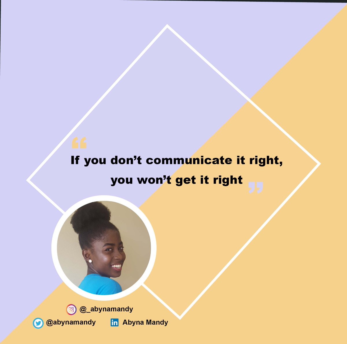 abynamandy's tweet image. Words matter. Clear communication is key to success. 
If you&apos;re not clear enough for me to understand, we can&apos;t grow together 
#imageiseverything #bemoreclear #communicateitright #wecandothis #commsquotes #prenthusiast #prpractitioners #ipr #iprghana #thinkingchange #abynamandy