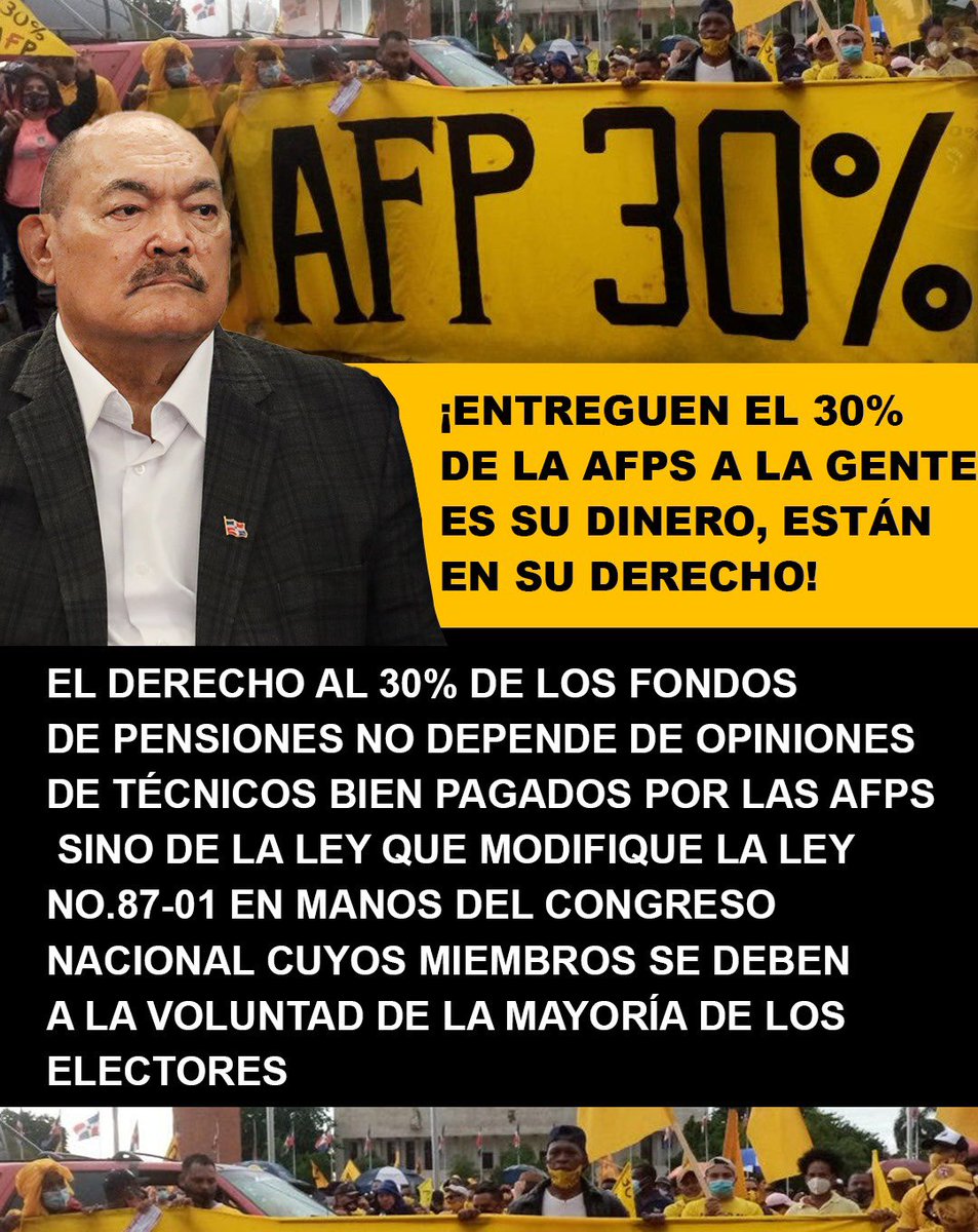 Es hora de que de una vez por todas entreguen el 30% de las AFPs, el pueblo lo necesita, es su dinero.