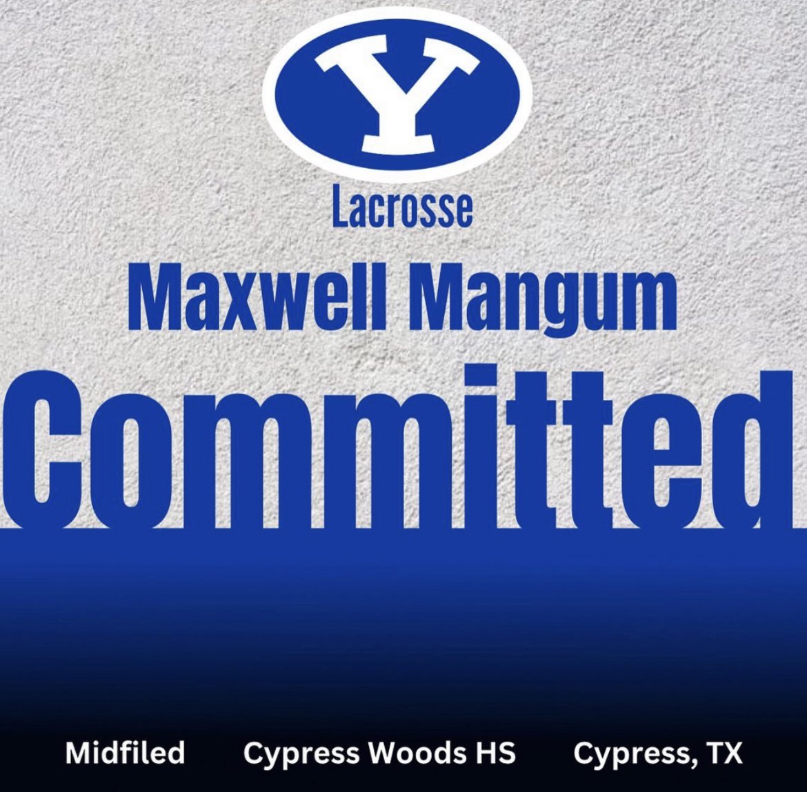 maxwell_mangum's tweet photo. I’m very proud to announce my commitment to play lacrosse at BYU after serving a 2 year mission for the Church of Jesus Christ of Latter Day Saints in Salvador, Brazil. I want to thank my Heavenly Father, my parents, my coaches, and my teammates for supporting me. Go Cougs! https://t.co/0TgDXVdtP4