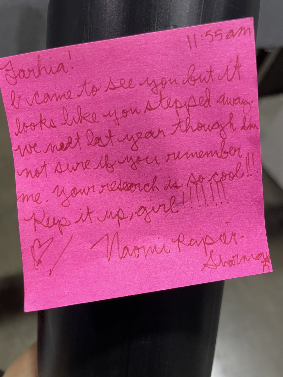 farhia_kabeer's tweet photo. Found a cute note on my poster today. Thanks for this Naomi ๐very encouraging!!
#AACR2023 #ovariancancerevolution
#clonaldynamics #singlecellsequencing
#noncytotoxic #targetedtherapies https://t.co/aln2HTnaHd