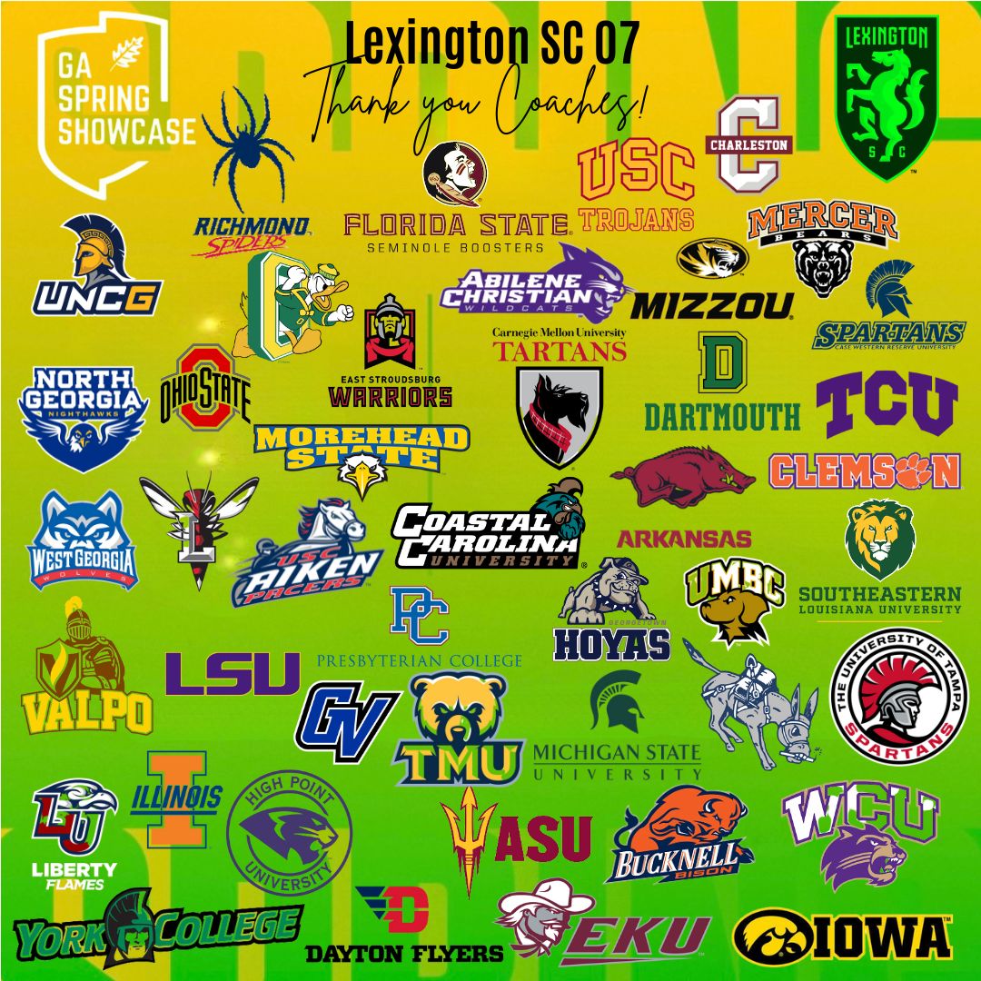 A big shoutout for the institutions who came to watch our matches at the GA Spring Showcase, NC. <a href="/LexingtonSC07GA/">Lexington Sporting 2007 - GA</a> #GASpring <a href="/LexSporting/">Lexington Sporting Club</a>
<a href="/LSCyouth/">Lexington Sporting Youth</a>