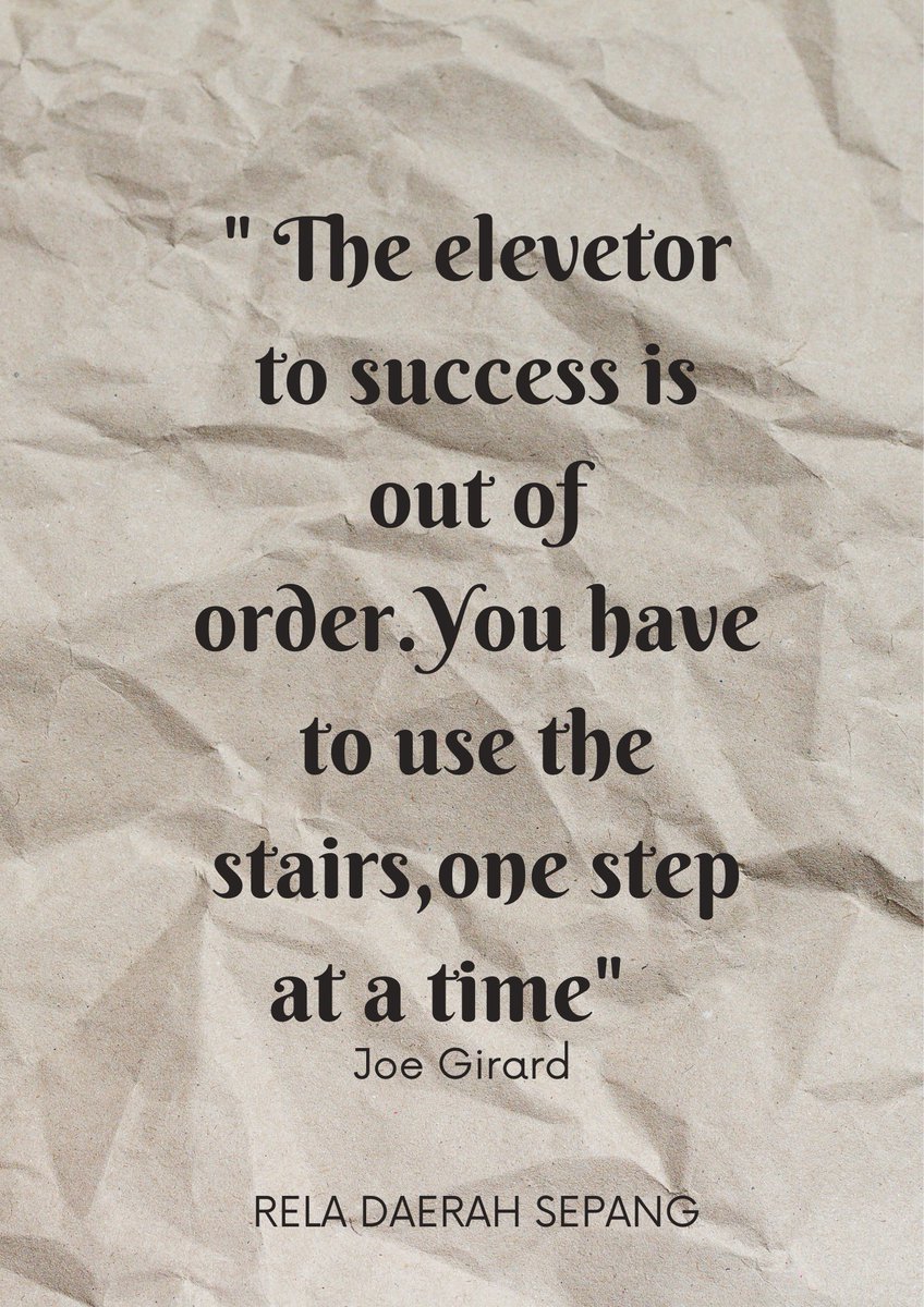 18/4/2023
" The elevetor to success is out of order. You have to use the stairs one step at a time " - Joe Girard
Kadang-kala kita berada di atas,kadang-kala kita berada di bawah.
Jangan mudah berputus asa untuk mengejar impian yang kita impikan.💪