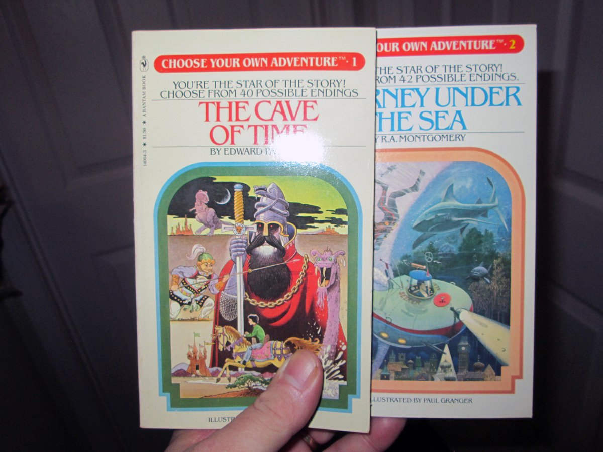 #chooseyourownadventure #dandd #dungeonsanddragons #fantasty Choose Your Own Adventure 1st printings.  I have the slipcase sets of the first 15 volumes. Had them forever. Do you read these as a kid?

Retweets, follows, likes and comments appreciated!