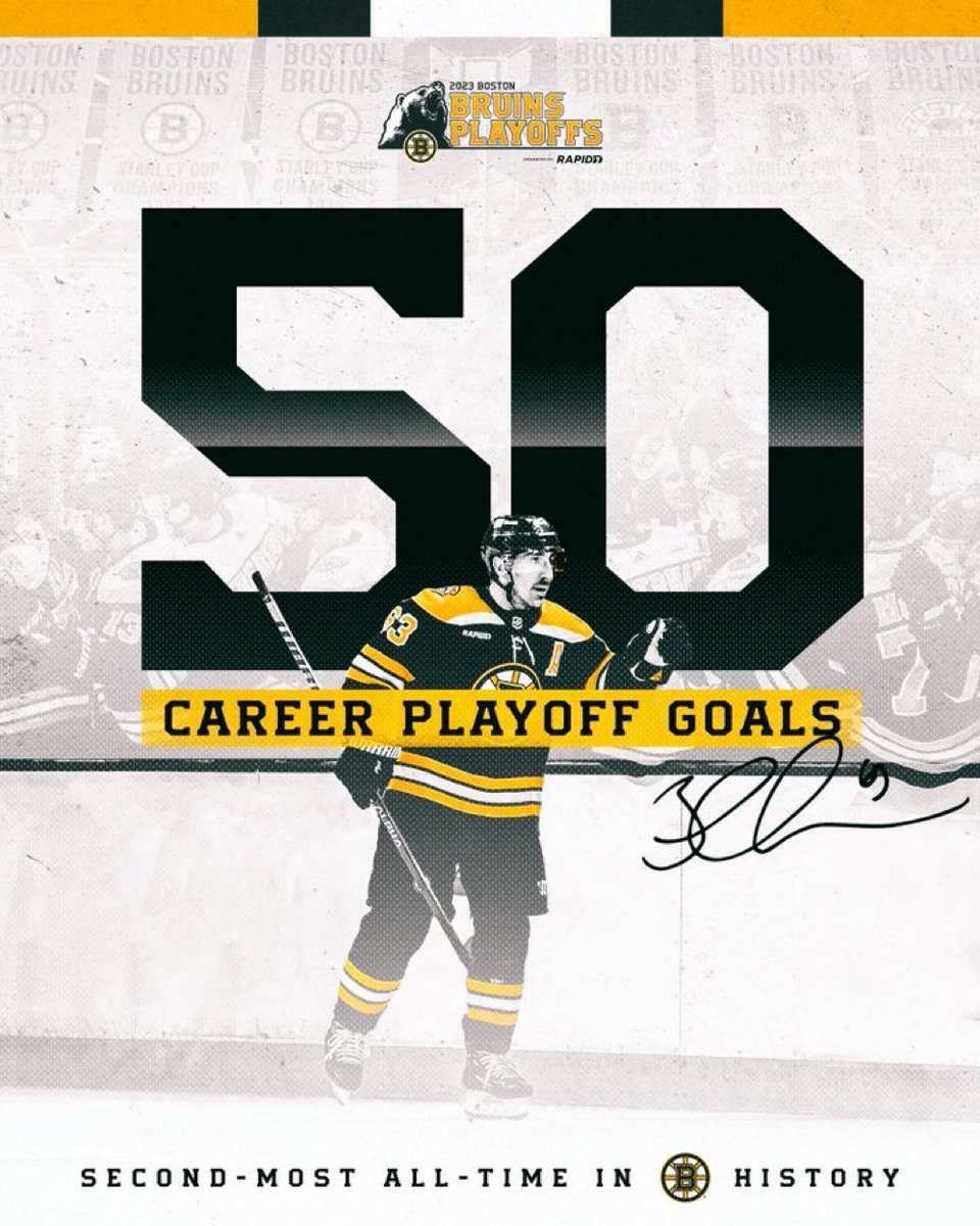 ngmauctions's tweet image. Second-most for 6️⃣3️⃣

#Marchy joins Cam Neely (55) as the only players in #NHLBruins history with 50 career playoff goals! 

#Bruins #BruinsWin