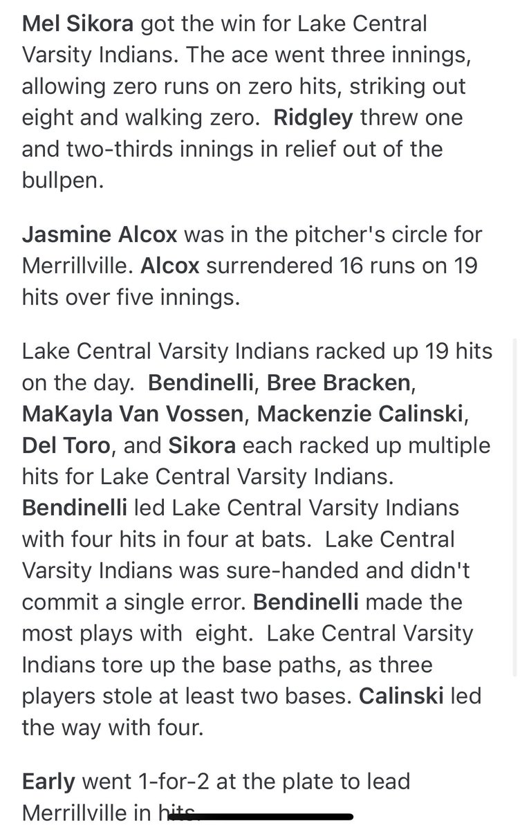 LakeCentralSB's tweet photo. Tonight’s Game Highlights. https://t.co/uCCfOFg49Z