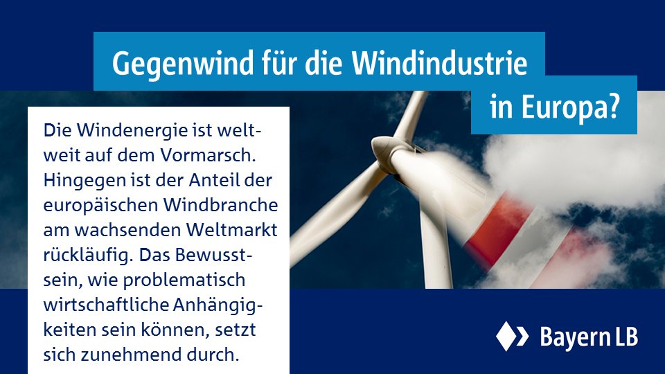 Welche Abhängigkeiten gibt es? Wodurch wird #Europas #Wettbewerbsfähigkeit verschlechtert? Wie lassen sich Probleme lösen? Lesen Sie mehr dazu in der aktuellen Researchstudie der #BayernLB. #windenergie #erneuerbareenergien 

bit.ly/41zfrTY