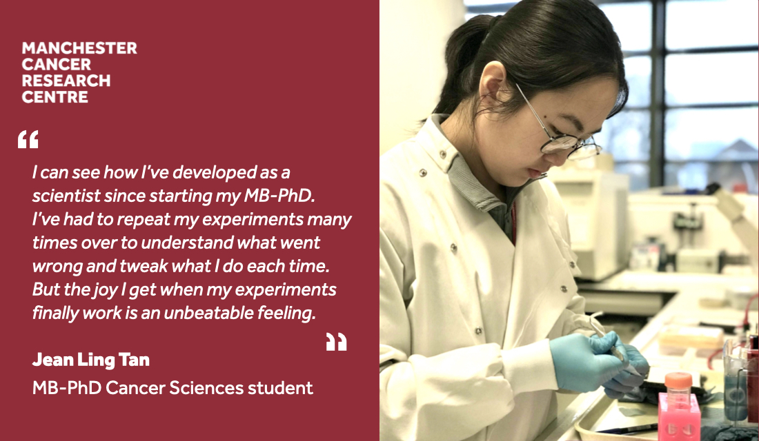 MCRCnews's tweet photo. Meet Jean, a first year MB-PhD Cancer Sciences student at the MCRC. 👋

We spoke to Jean about choosing to study an MB-PhD, her goals for the future &amp; her research into chemotherapy resistance in #OvarianCancer 🧑‍🔬🔬

Read her story in the @newscientist: https://t.co/NUz7KF2438 https://t.co/LsyirXqfFQ