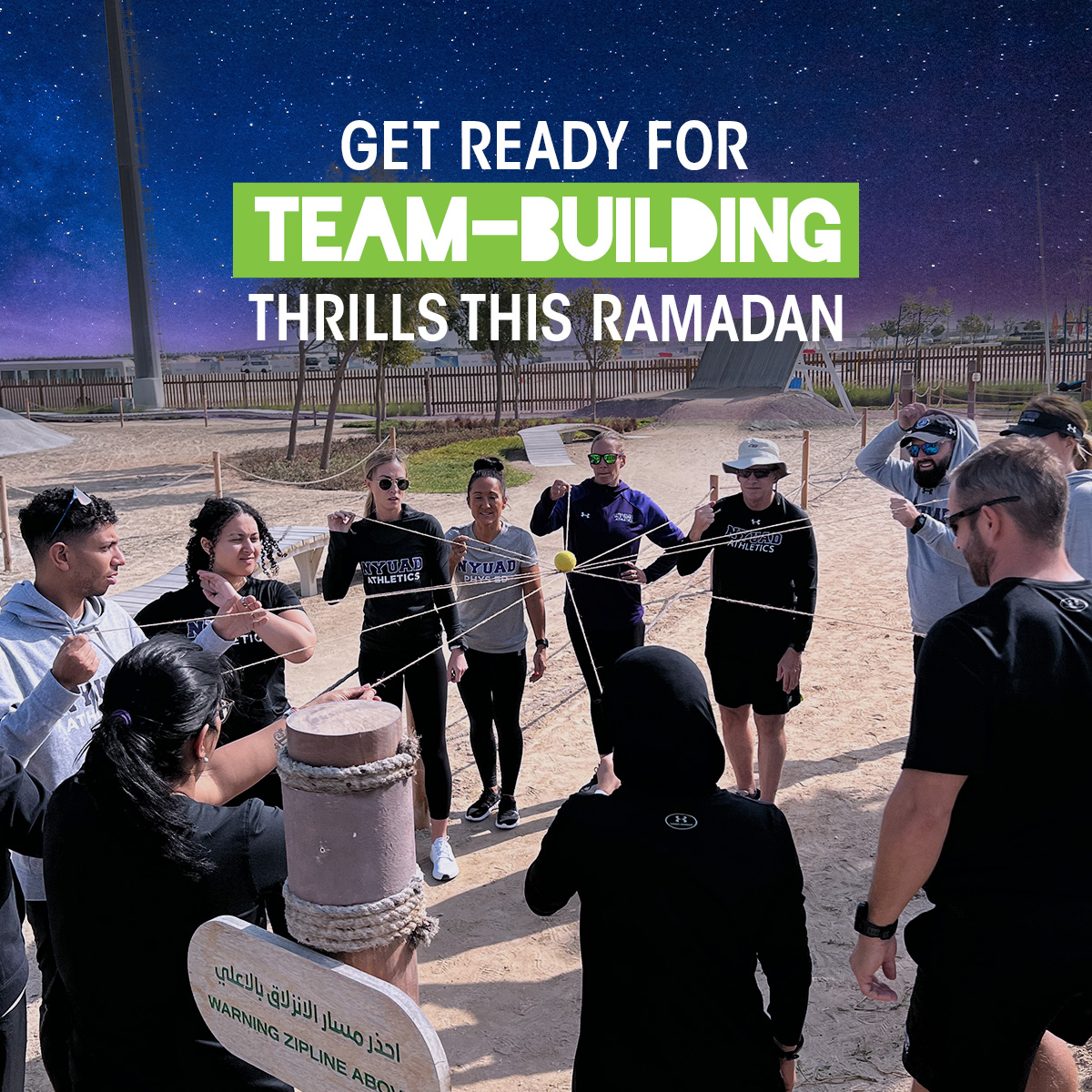 CircuitxH's tweet photo. Get ready to have a blast after Iftar! Join us for an incredible program full of teamwork, communication, problem-solving, and plenty of fun. Followed by complimentary use of our park facilities from the ropes course, climbing wall, and BMX. https://t.co/IA88aXOHEF