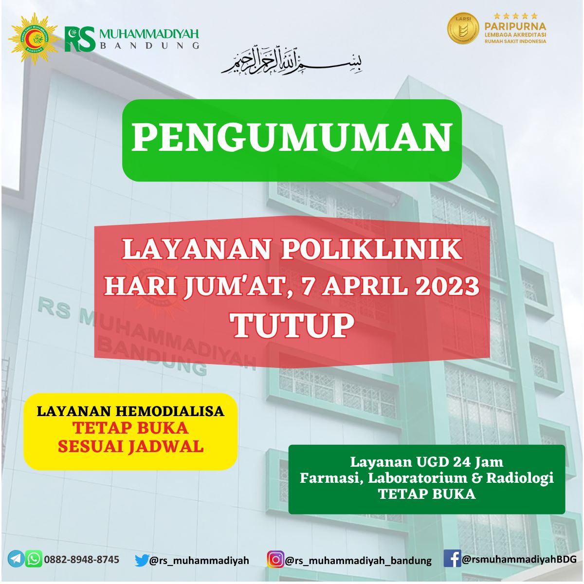 Rumah Sakit Muhammadiyah Bandung (@rs_muhammadiyah) on Twitter photo 