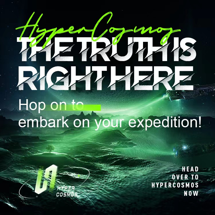 Discover a world beyond your wildest imagination - the truth is right here in HyperCosmos. 🛰🌌

Explore more:🪐 hypercosmos.net 

#HyperCosmos #metaverse #blockchain #crypto #nft #defi #dao #Bitcoin  #eth