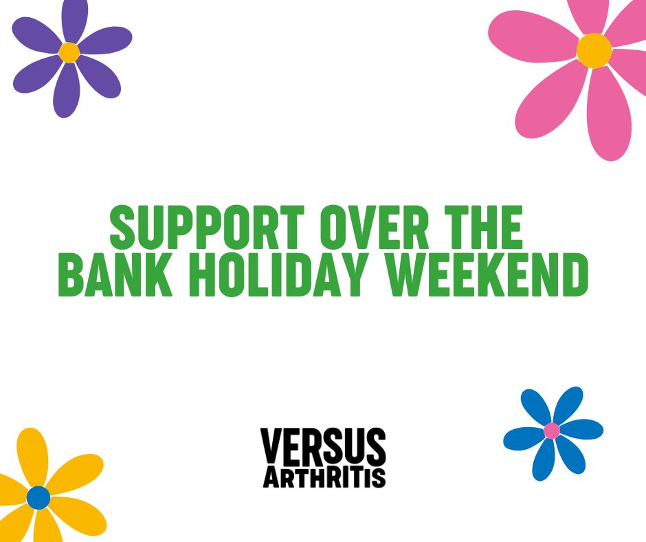 arthritisukorg's tweet image. [1/7] We hope you all have a lovely Bank Holiday weekend. 🌺 Our Helpline will be closed from Friday 7th April - Tuesday 11th April.  A thread about how you can get support during this time. 👇