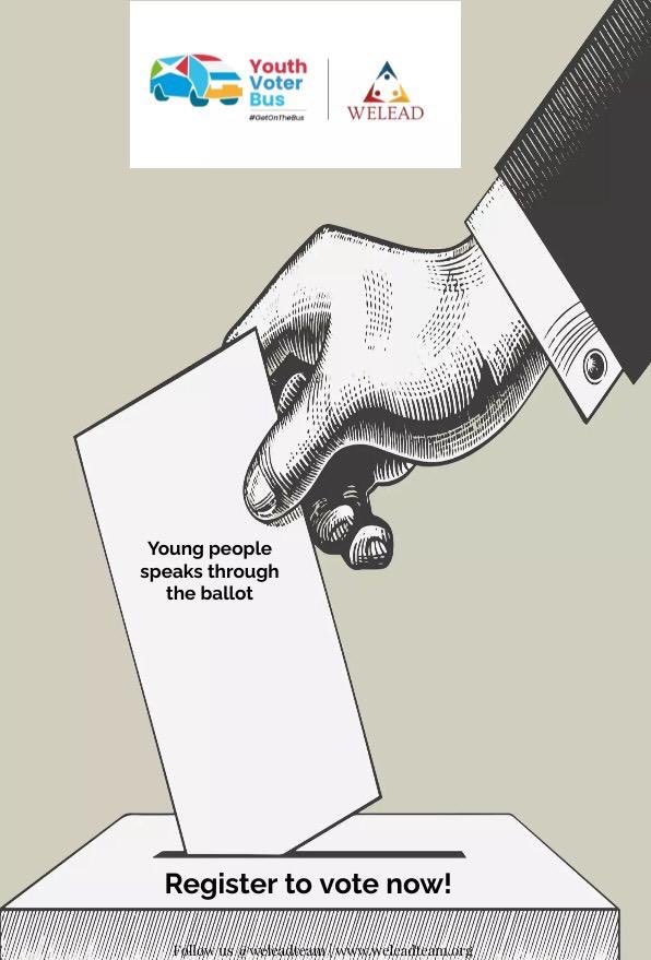 We can never stop telling you to register to vote because this is your constitutional right. The time has come for young people to make their voices heard, but it won't be effective unless they choose to register to vote. Tell a young person to register now! #GetOnTheBus