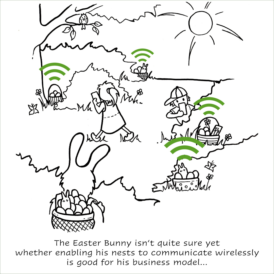stackforce's tweet image. With Smart Easter, egg hunting is a breeze! 🐰
However, the Easter Bunny isn&apos;t quite sure yet whether enabling his nests to #communicate #wirelessly is good for his business model... 
Happy Easter from #STACKFORCE! 🌸

#wireless #wirelesscommunication #connectivitysolutions