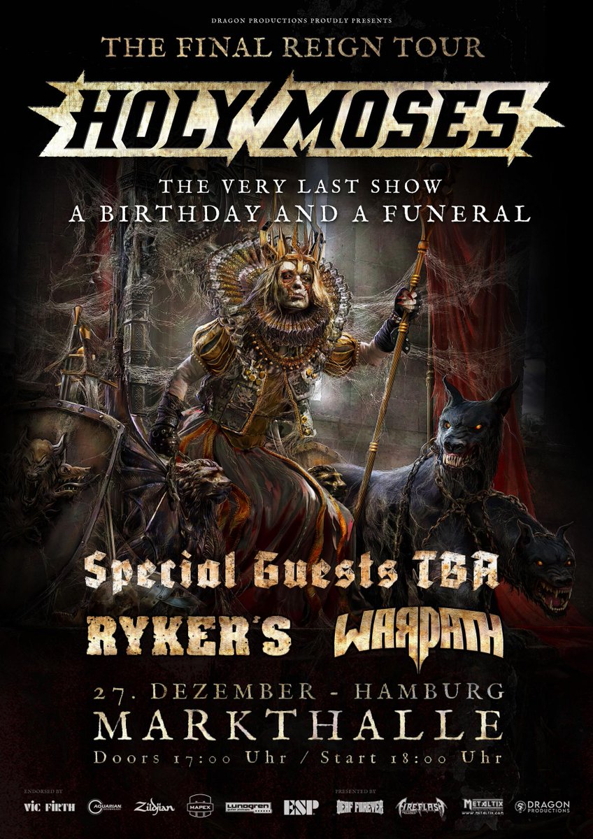 Holy Moses kündigen ihr allerletztes Live-Konzert an

Die legendäre deutsche Thrash-Metal-Band Holy Moses kündigt ihr allerletztes Live-Konzert für den 27.

 #HolyMoses #InvisibleQueen

rock-fanatics.de/tourankundigun…