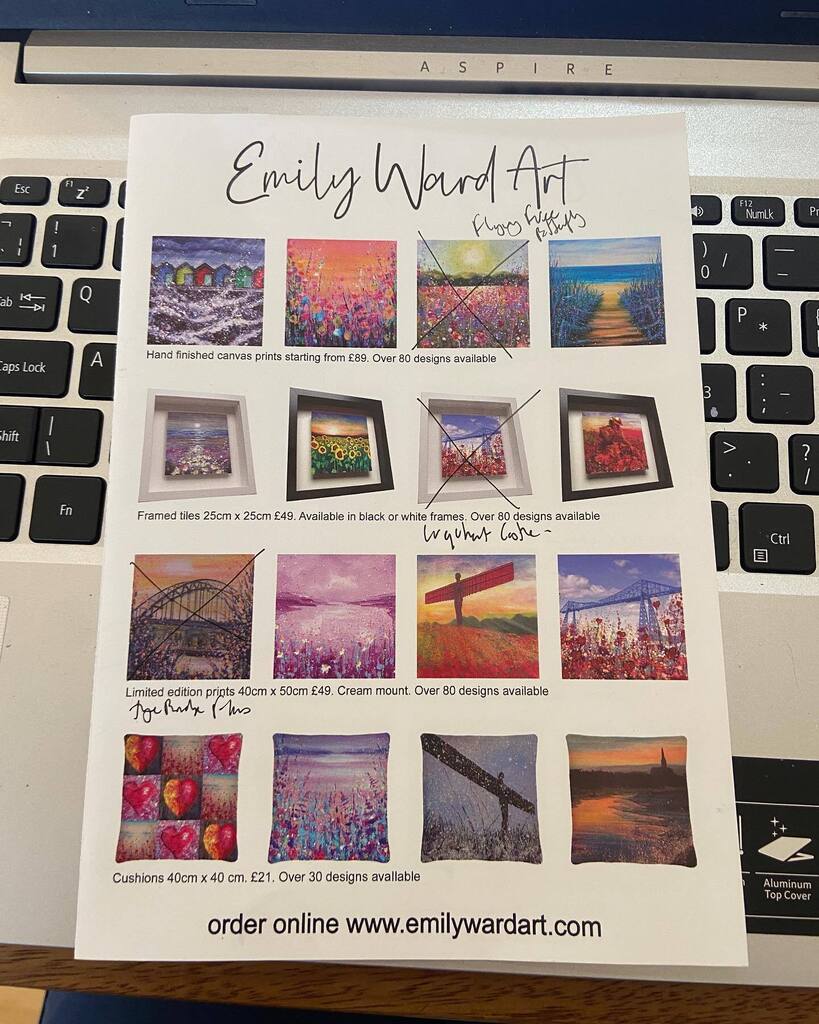 emilywardartist's tweet photo. A job for today…. Redesigning my leaflet. If you have any ideas for my new leaflet please feel free to say. #marketing #leafletdesign #hardwork https://t.co/i2nlOwGjxF https://t.co/9hbCxM4hW4