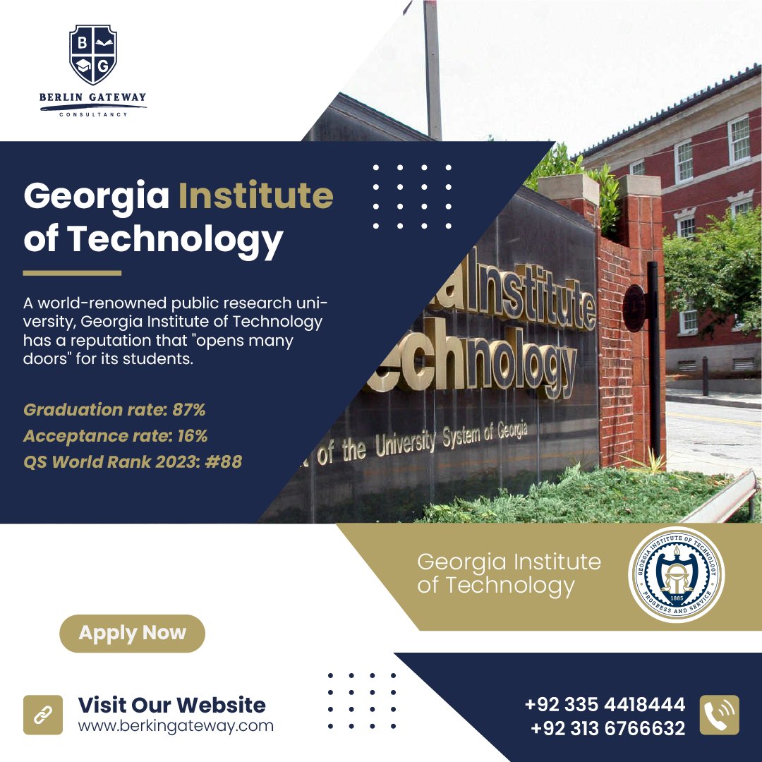 BerlinGateway's tweet photo. A world-renowned public research university, Georgia Institute of Technology has a reputation that "opens many doors" for its students.
🌐https://t.co/JOUM0swMH9
#georgia #StudyInGeorgia #studyingeorgia #studyingeorgianamericanuniversity #studyvisa #studyvisaexpert #studyvisa https://t.co/H3Kp7l9rJH