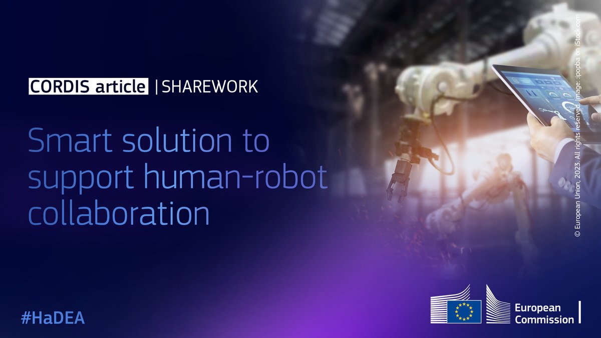EU_HaDEA's tweet image. EU-funded projects joined forces to form the Effective Industrial-Human Collaboration Cluster. 

Together, they are revolutionising the manufacturing sector with their pioneering work in human-robot collaboration. 

Learn more on Cordis! 👉cordis.europa.eu/article/id/443… 

#Industry5.0