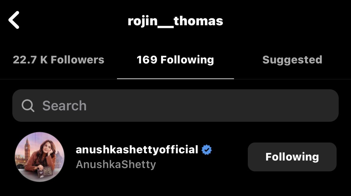Director Of #Kathanar #RojinThomas Started Following #AnushkaShetty On Instagram..!!She Is The Only Tollywood Actress  Followed By Him 👀👑