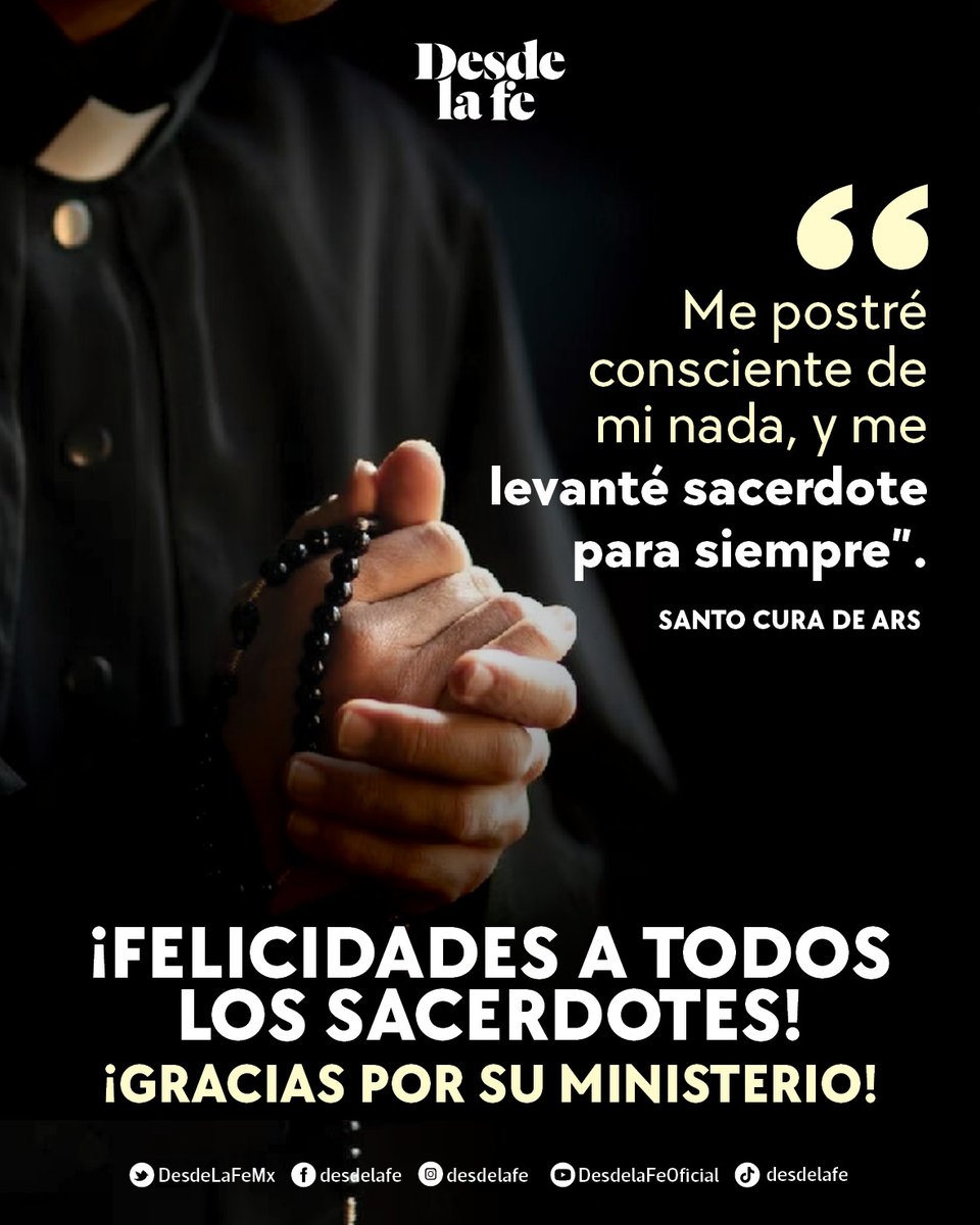 DesdeLaFeMx's tweet photo. Este #JuevesSanto miramos a Cristo, que es la plenitud, la fuente y el modelo de todas las vocaciones, en particular al servicio sacerdotal. 😇🙏 ¡Felicidades a todos los sacerdotes en su día! 👏
Etiqueta a tus sacerdotes favoritos. 🥳 https://t.co/FOuU7BKI3d