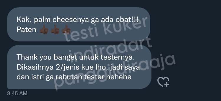 panggildiraaja's tweet photo. terima kasih atas ulasannya! 🤩
aku masih open PO kue kering lho! tinggal sebut tanggal aja (min h+2/3 setelah transfer) dan kuker siap dikirim ke rumah kalian 🥳.
aku dom jaktim otista ya! yg tertarik bisa lgsg dm <3
#kuker #kuekeringlebaran #wtbkuker #kukermurahjkt #nastar https://t.co/nso28SkBVD