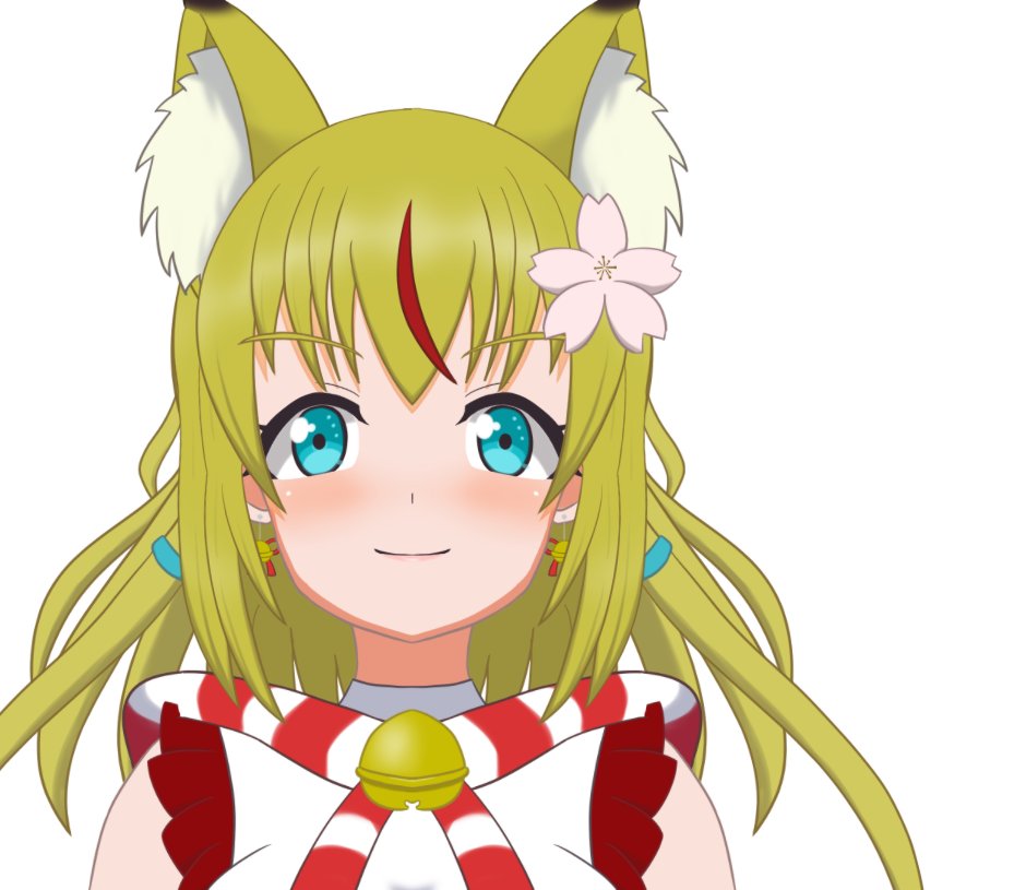 「仕事戻る前にちょっと上向きキツネ巫女ちゃんと表情差分#Live2D 」|宝　島耶（トーヤ）@Live2D＆イラストやりますのイラスト
