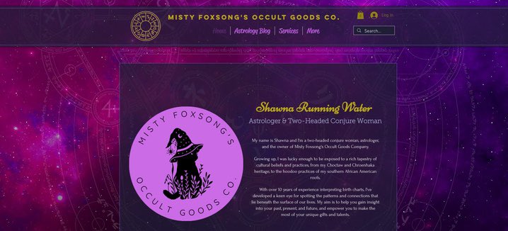 Finally, finally able to work on my official astrology and occult goods site. It’s not done yet but at least it’s looking how I wanted it to 🥹