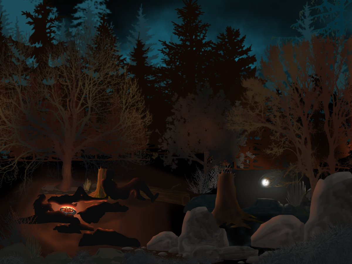 mentalbotanists's tweet photo. Dungeons and Dragons art. We are playing Curse of Strahd….and we spent the night in the forest 😳 
#dnd #curseofstrahd #5e #dm #ttrpg  #digitalart #vampires #procreate #dungeonsanddragons https://t.co/qlTftXbcVc