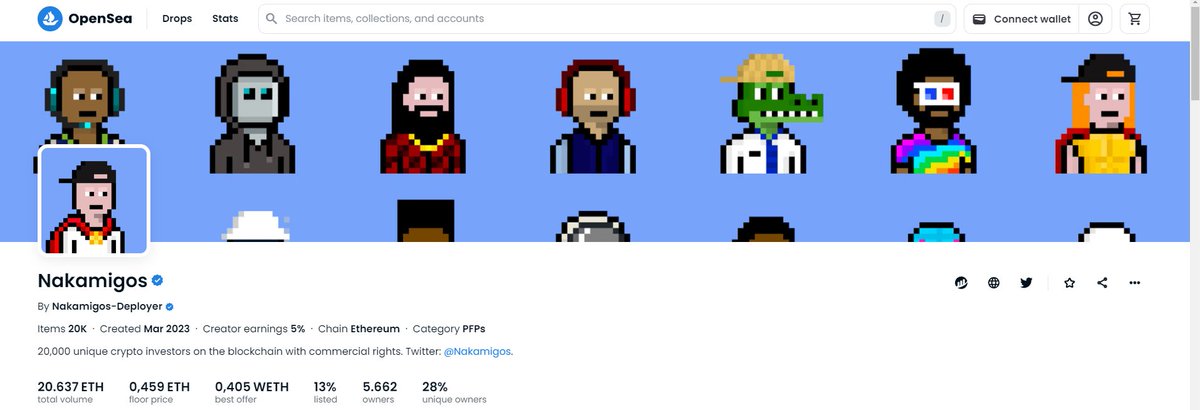 Congrats
<a href="/Nakamigos/">Nakamigos</a>
for 20k ETH volume.  Let's goooo