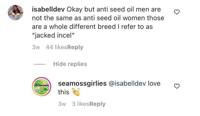 sea moss girlies ❌🙅‍♂️ jacked incels